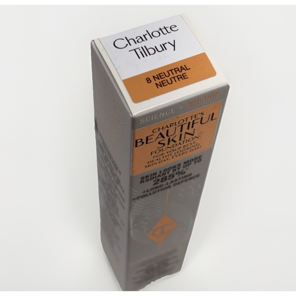 Charlotte‎ Tilbury Beautiful Skin Foundation 8 Neutral 30ml Medium Coverage Glow - Picture 2 of 9